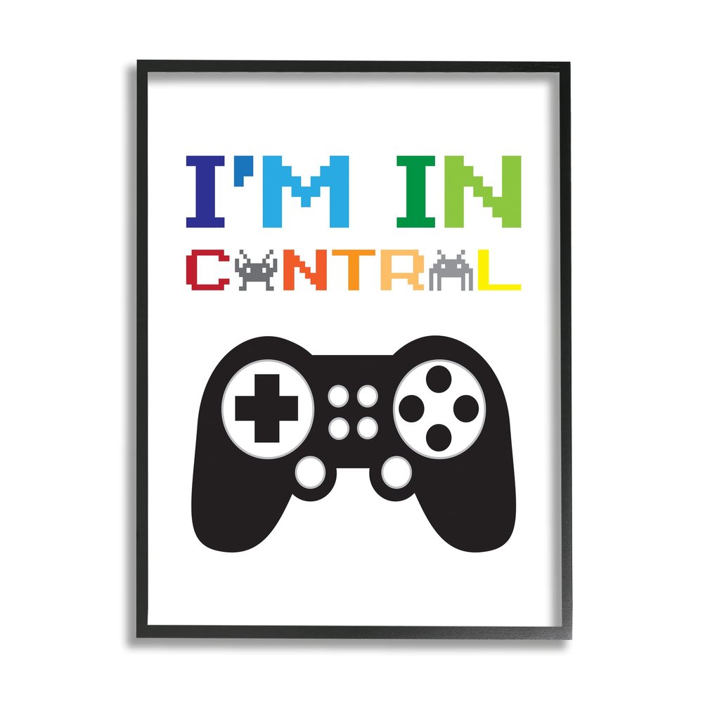 Stupell Industries I'm In Control Phrase Old School Pixelated Video Game Sign, Design by Jennifer McCully