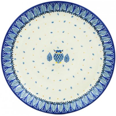 Polmedia Polish Pottery Dinner Plate UNIKAT - Pastel Hooter Pattern Handmade in Boleslawiec Poland by Ceramika Artystyczna + Certificate of Authenticity