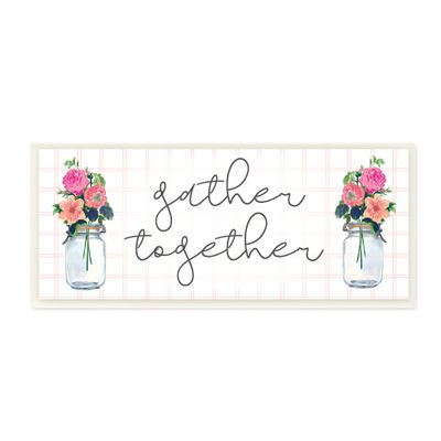 Stupell Industries Gather Together Jar Floral Bouquet Geometric Kitchen Pattern, Design by Dogwood Portfolio