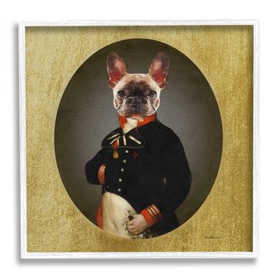 Stupell Industries Military French Bulldog Funny Conquistador Dog Fashion, Design by Amanda Greenwood