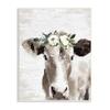 Stupell Industries Farm Cow With Flower Crown Distressed Country Pattern, Design by Lettered and Lined view 1