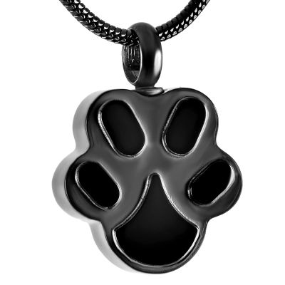LiHiFG Pet Cremation Jewelry - Engravable Name Stainless Steel Dog&Cat Paw Keepsake Urn Pendant Necklace for Memorial Ashes