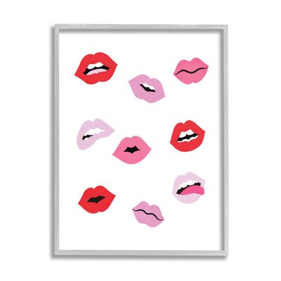 Stupell Industries Expressive Seductive Lips Red Lipstick Shades, Design by JJ Design House LLC