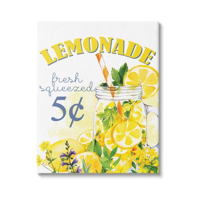 Stupell Industries Fresh Squeezed Lemonade Fruit Jar Summer Vivid Illustration, Design by Kim Allen