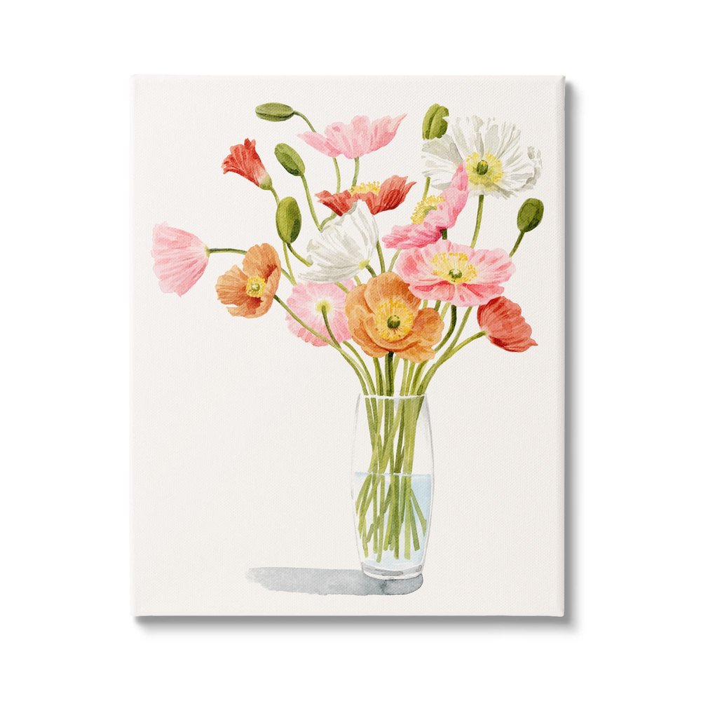 Stupell Industries Vivid Poppies Glass Floral Bouquet Arrangement, Design by Grace Popp