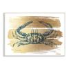 Stupell Industries Cobalt Blue Crab Golden Pattern Brush Sea Creature, Design by Bluebird Barn view 1