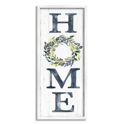 Stupell Industries HOME Sign Garland Twig Plant Leaves, Design by Kristen Brockmon