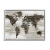 Stupell Industries Navigant World Map Distressed Vintage Land Chart, Design by Natalie Carpentieri view 1