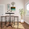 24-Inch Bar Stools - Backless Barstools with Hairpin Legs, Wood Seat - Kitchen or Dining Room - Modern Farmhouse Barstools by Lavish Home (Set of 4) view 1