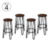 24-Inch Bar Stools - Backless Barstools with Hairpin Legs, Wood Seat - Kitchen or Dining Room - Modern Farmhouse Barstools by Lavish Home (Set of 4) view 2