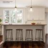 24-Inch Bar Stools - Backless Barstools with Hairpin Legs, Wood Seat - Kitchen or Dining Room - Modern Farmhouse Barstools by Lavish Home (Set of 4) view 3