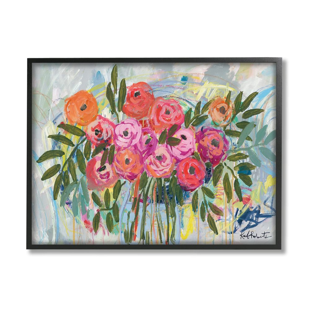 Stupell Industries Abstract Rotary Spring Flower Roses Shabby Chic Painting, Design by Kait Roberts