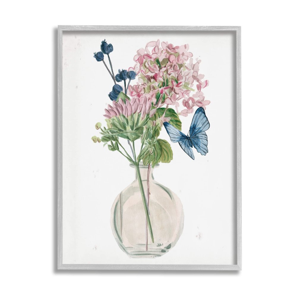 Stupell Industries Assorted Corn Lilies Flower Blossoms Butterfly Bouquet, Design by Melissa Wang