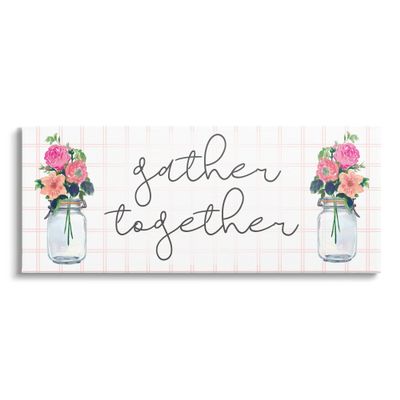 Stupell Industries Gather Together Jar Floral Bouquet Geometric Kitchen Pattern, Design by Dogwood Portfolio