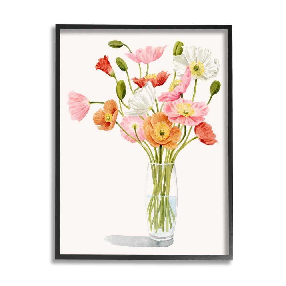 Stupell Industries Vivid Poppies Glass Floral Bouquet Arrangement, Design by Grace Popp