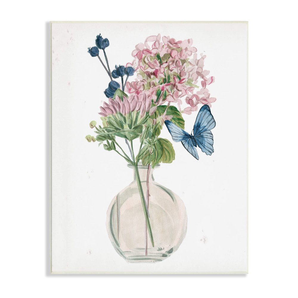 Stupell Industries Assorted Corn Lilies Flower Blossoms Butterfly Bouquet, Design by Melissa Wang