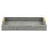 15.75" Gray and Gold Handmade Rectangular Linen Tray view 3