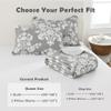 BCOTTOND Queen Size Quilt - 100% Cotton Grey Quilt Set, Gray Floral Pattern Farmhouse Bedspread Set, Queen Lightweight Reversible Queen Quilt Bedding Set for All Season,Gray Grey White 3-Piece view 4