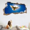 Animals Wall Stickers 3D Smashed White Dove Wall Tattoo Vinyl Removable Home Decoration Blue Sky Waterproof Decals Art for Baby Nursery Girl Boy Kids Room Wall Decor 46"W x 28"H view 3