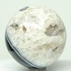 2.1" 205g Black Blue Agate w/Clear White Quartz Sphere Polished Natural Banded Chalcedony Gemstone Crystal Mineral Ball - India + Stand view 4