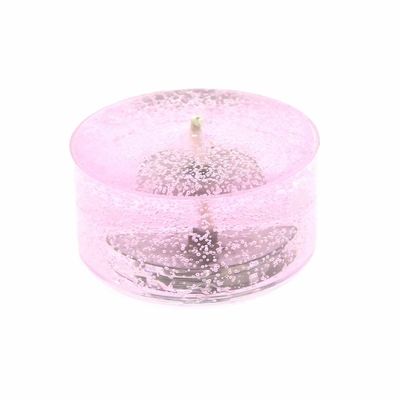 24 Pack of Clear Pink Colored Unscented Mineral Oil Based Gel Candle Tea Lights - Up to 8 Hours Each - Hand Poured by The Gel Candle Company in USA