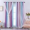 XiDi Curtains for Girls Bedroom Kids Room Unicorn Princess Theme Home Decor 72 inches Length Pink/Purple, W52 X L72 2 Panels view 1