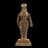 Ancient Egyptian statue of goddess Isis gold leaf hand painted contains eye of Horus solid stone made in Egypt. view 2
