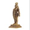 Ancient Egyptian statue of goddess Isis gold leaf hand painted contains eye of Horus solid stone made in Egypt. view 4