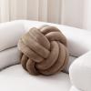 Sioloc Soft Knot Ball Pillows,Round Throw Pillow Cushion Home Decoration Plush Pillow,Throw Knotted Pillow Handmade Round Plush Pillow7.8inches,Brown view 1