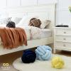 Sioloc Soft Knot Ball Pillows,Round Throw Pillow Cushion Home Decoration Plush Pillow,Throw Knotted Pillow Handmade Round Plush Pillow7.8inches,Brown view 4