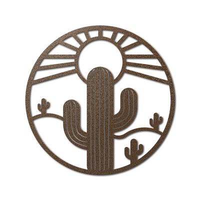 Cactus and Sun Metal Wall Art