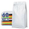 Coffee Bags with Valve(60pcs,16 oz,1 lb) Vented Coffee Beans Packaging Bags High Barrier Aluminumed Foil Flat Bottom Heat Sealed Side Zipper Resealable Storage Bag for Home or BusinessWhite view 1