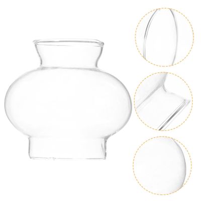 Clear Glass Oil Lamp Cover Windproof Small Lampshade for Temple Kerosene Lamps Replacement Chimney Stylish Decorative Accessory for Indoor Lighting