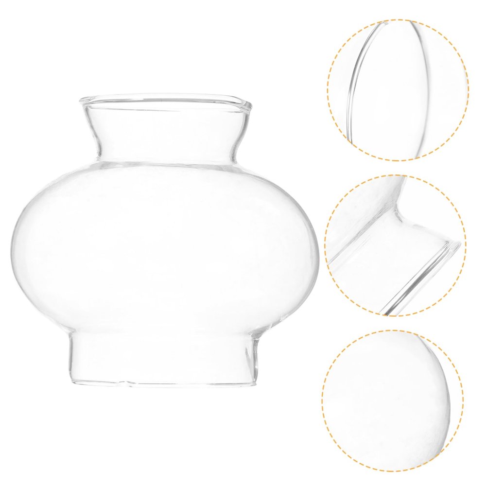 Clear Glass Oil Lamp Cover Windproof Small Lampshade for Temple Kerosene Lamps Replacement Chimney Stylish Decorative Accessory for Indoor Lighting