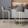 Ontihang Faux Leather Armless Bar Chairs Set of 2, Simple Design Upholstered Breakfast Stools with Footrests Luxury Dining Chair for Kitchen,Living Room view 4