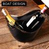 Raincol Ice Bucket Black Acrylic 8 Liter Plastic Tub For Drinks and Parties, Food Grade, Holds 5 Full-Sized Bottles and Ice view 2