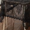 LinenZone Beautiful Oblong Lace Tablecloth with Elegant Scalloped Bottom for Any Special Event Such as Wedding, Birthday Party, Baby Shower, Anniversary. for 8-10 People. (Luna TC 60 x 104, Black) view 2