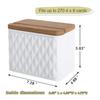 NIKKY HOME Kitchen 4x6 Metal White Recipe Box with Cards and Dividers, Diamond Embossed Pattern view 4