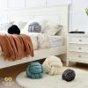 Sioloc Soft Knot Ball Pillows,Round Throw Pillow Cushion Home Decoration Plush Pillow,Throw Knotted Pillow Handmade Round Plush Pillow7.8inches,Teal view 4