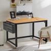 AHB 39" Rolling Computer Desk with 4 Smooth Wheels, Simple Style Mobile Writing Desk Home Office Study Table Movable Workstation with Metal Frame view 2