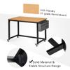 AHB 39" Rolling Computer Desk with 4 Smooth Wheels, Simple Style Mobile Writing Desk Home Office Study Table Movable Workstation with Metal Frame view 3
