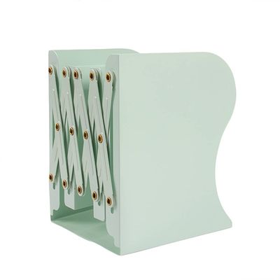WMYDNX Bookends Bookends Adjustable Metal Tabletop Heavy Duty Bookstand Four Grid Storage Bookshelf for Shelves Office Library School Home Stable (Color : Green)