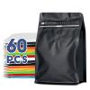 Coffee Bags with Valve(60pcs,8oz,1/2 lb) Vented Coffee Beans Packaging Bags High Barrier Aluminumed Foil Flat Bottom Heat Sealed Side Zipper Resealable Storage Bag for Home or BusinessBlack view 1