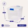 HOMZ Secure Latch, Clear Plastic Storage Organizer Bins, 31 Quart (4-Pack) & 15.5 Quart (4-Pack), Blue Latches - Stackable Organizing Containers for Home, Garage, and Office view 4