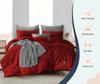 Oversized Queen Size Duvet Quilt Cover Burgundy 3 Piece Set, 600 Thread Count Egyptian Cotton with Zipper & 4 Corner Ties, Soft Breathable & Luxurious Bedding view 3