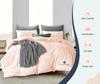 Oversized Queen Size Duvet Quilt Cover Peach 3 Piece Set, 600 Thread Count Egyptian Cotton with Zipper & 4 Corner Ties, Soft Breathable & Luxurious Bedding view 3