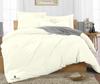 Oversized Queen Size Duvet Quilt Cover Ivory 3 Piece Set, 600 Thread Count Egyptian Cotton with Zipper & 4 Corner Ties, Soft Breathable & Luxurious Bedding view 1