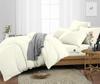 Oversized Queen Size Duvet Quilt Cover Ivory 3 Piece Set, 600 Thread Count Egyptian Cotton with Zipper & 4 Corner Ties, Soft Breathable & Luxurious Bedding view 2