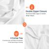Oversized Queen Size Duvet Quilt Cover Teal 3 Piece Set, 600 Thread Count Egyptian Cotton with Zipper & 4 Corner Ties, Soft Breathable & Luxurious Bedding view 4