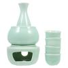 1set Ceramic Sake Warmer Set Japanese Style Wine Dispensers Includes Sake Pot and Ochoko Cups for Home Bar Camping Hotel Use Craftsmanship and Smooth Texture view 1